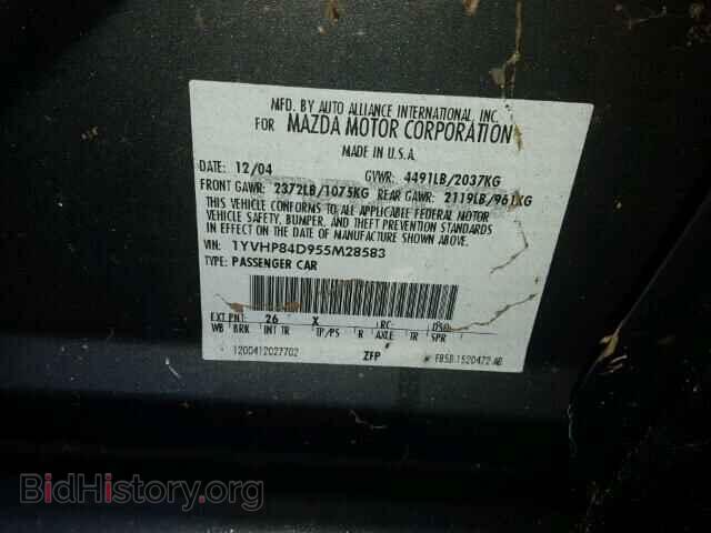 2005 MAZDA 6 - VIN: 1YVHP84D955M28583 - Фото 10