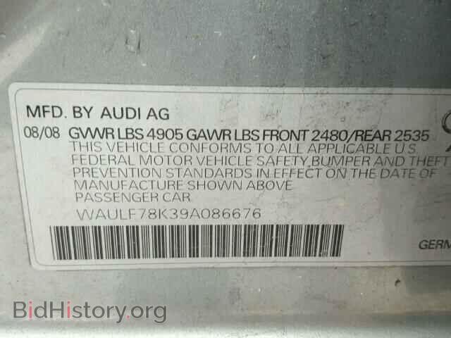 2009 AUDI A4 - VIN: WAULF78K39A086676 - Фото 10