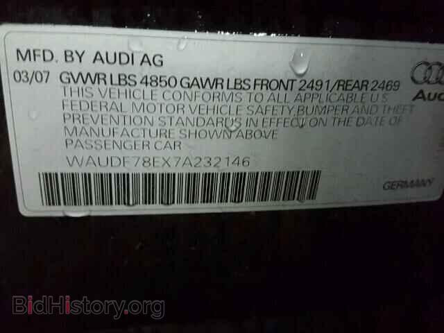 2007 AUDI A4 - VIN: WAUDF78EX7A232146 - Фото 10