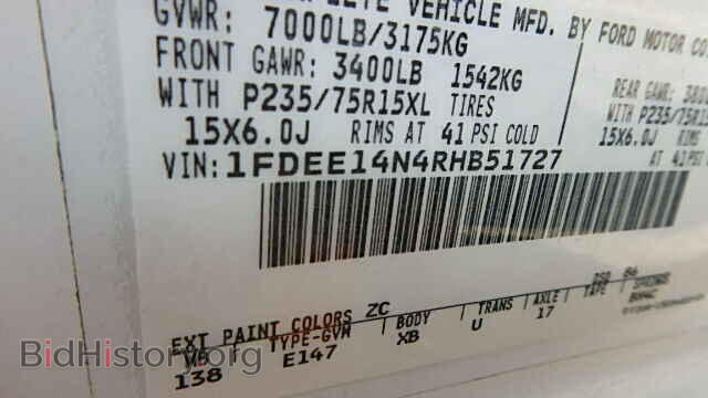 1994 FORD ECONOLINE - VIN: 1FDEE14N4RHB51727 - Фото 9