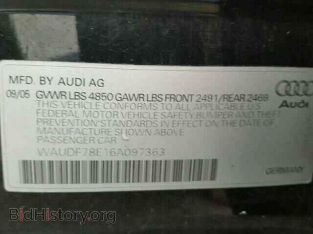 2006 AUDI A4 - VIN: WAUDF78E16A097363 - Фото 10