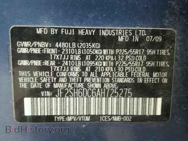 2010 SUBARU FORESTER - VIN: JF2SH6DC6AH725275 - Фото 10