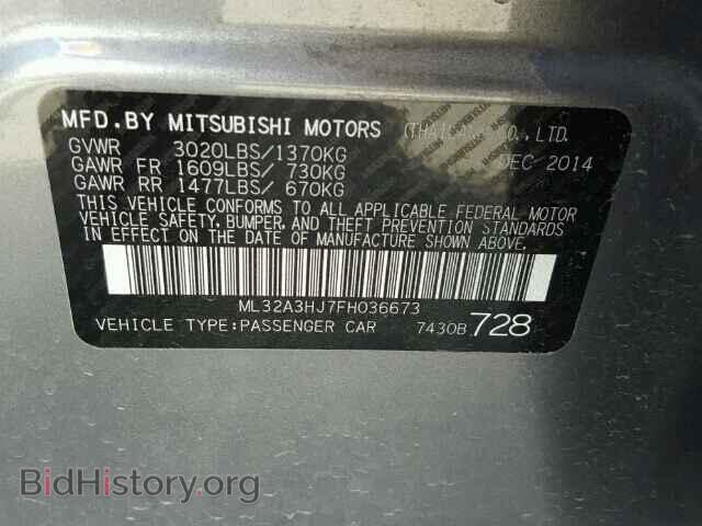 2015 MITSUBISHI MIRAGE - VIN: ML32A3HJ7FH036673 - Фото 9