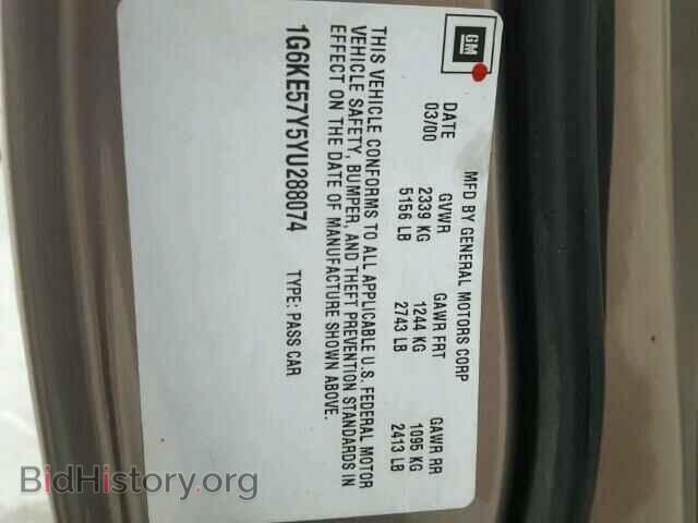 2000 CADILLAC DEVILLE - VIN: 1G6KE57Y5YU288074 - Photo 10