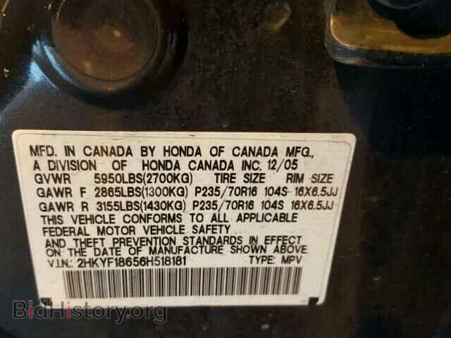 2006 HONDA PILOT - VIN: 2HKYF18656H518181 - Photo 10