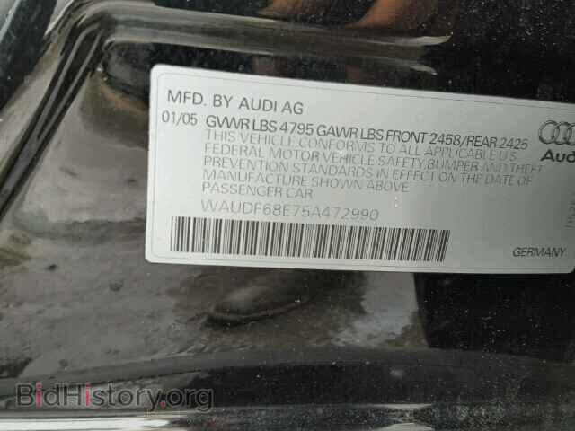 2005 AUDI A4 - VIN: WAUDF68E75A472990 - Фото 9