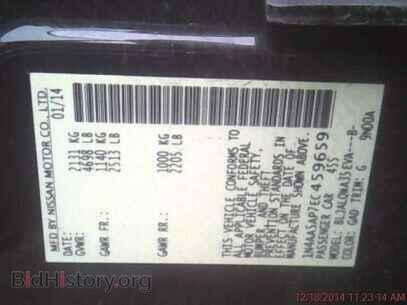 2014 NISSAN MAXIMA - VIN: 1N4AA5AP7EC459659 - Фото 8