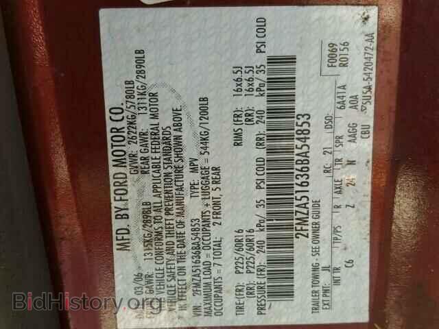 2006 FORD FREESTAR - VIN: 2FMZA51636BA54853 - Фото 10