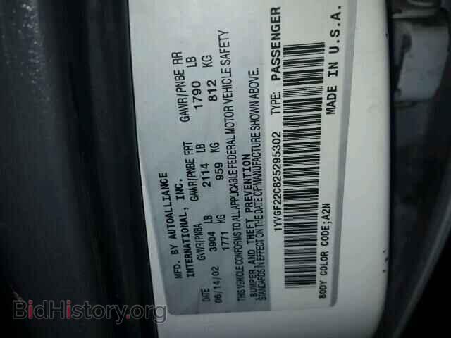 2002 MAZDA 626 - VIN: 1YVGF22C825295302 - Фото 10