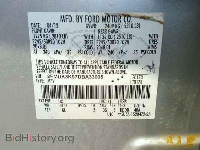 2013 FORD EDGE - VIN: 2FMDK3K97DBA33005 - Фото 10