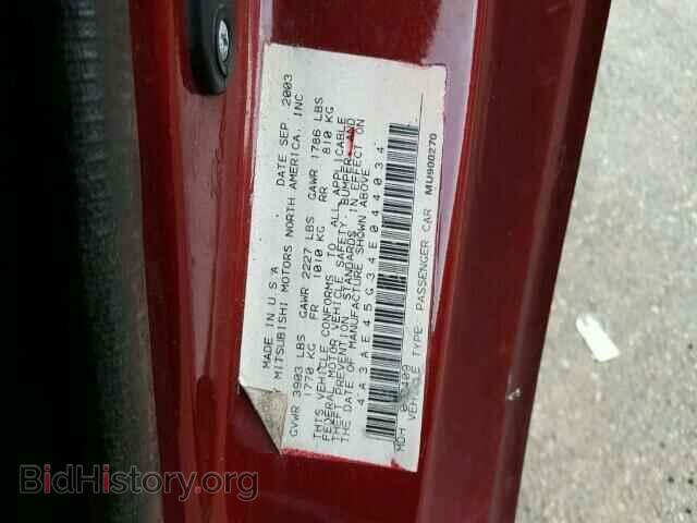 2004 MITSUBISHI ECLIPSE - VIN: 4A3AE45G34E044034 - Фото 10