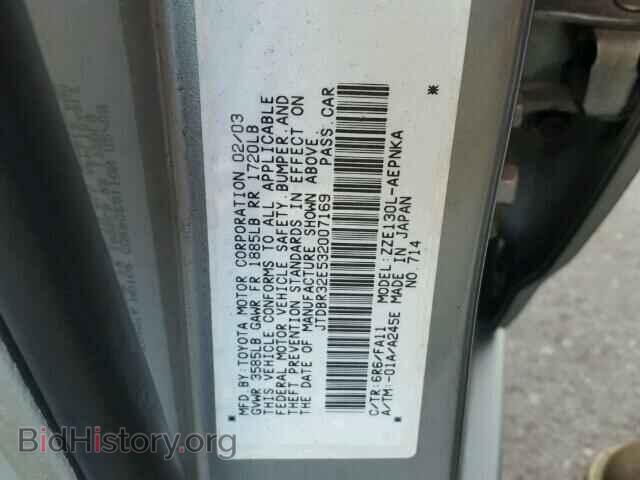 2003 TOYOTA COROLLA - VIN: JTDBR32E532007169 - Photo 10