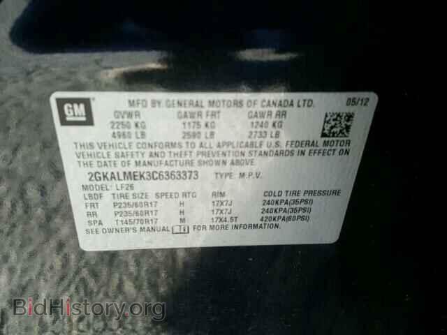 2012 GMC TERRAIN - VIN: 2GKALMEK3C6363373 - Photo 10