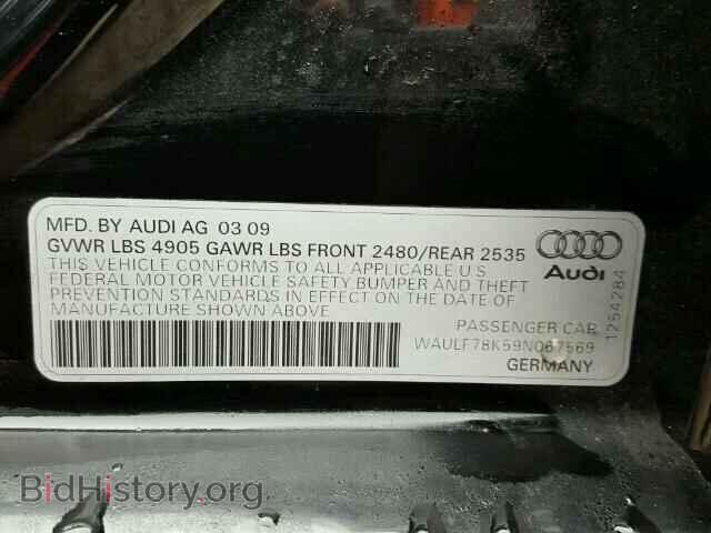 2009 AUDI A4 - VIN: WAULF78K59N067569 - Фото 10