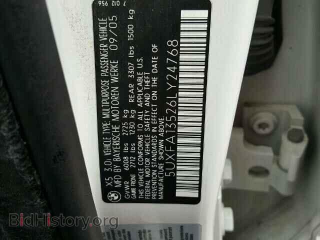 2006 BMW X5 - VIN: 5UXFA13526LY24768 - Фото 10