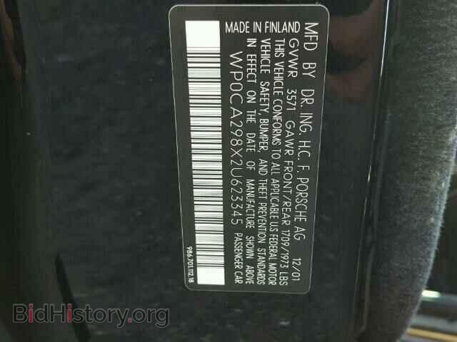 2002 PORSCHE BOXSTER - VIN: WP0CA298X2U623345 - Фото 10