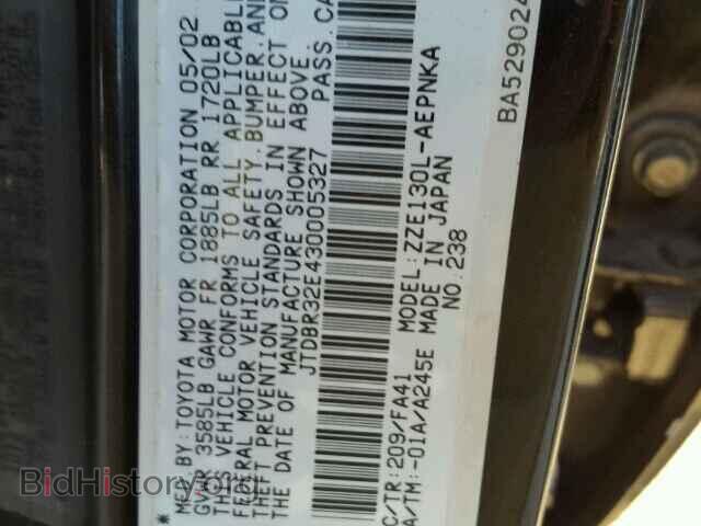 2003 TOYOTA COROLLA - VIN: JTDBR32E430005327 - Фото 9