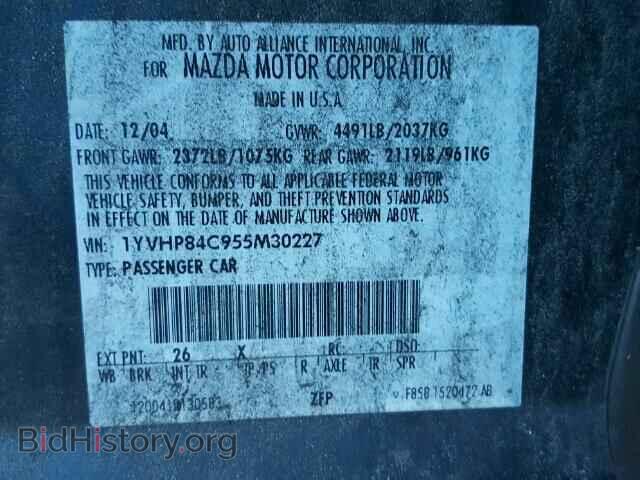 2005 MAZDA 6 - VIN: 1YVHP84C955M30227 - Фото 10
