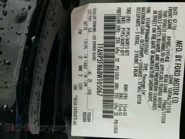 2011 FORD FOCUS - VIN: 1FAHP3FN6BW105067 - Фото 10
