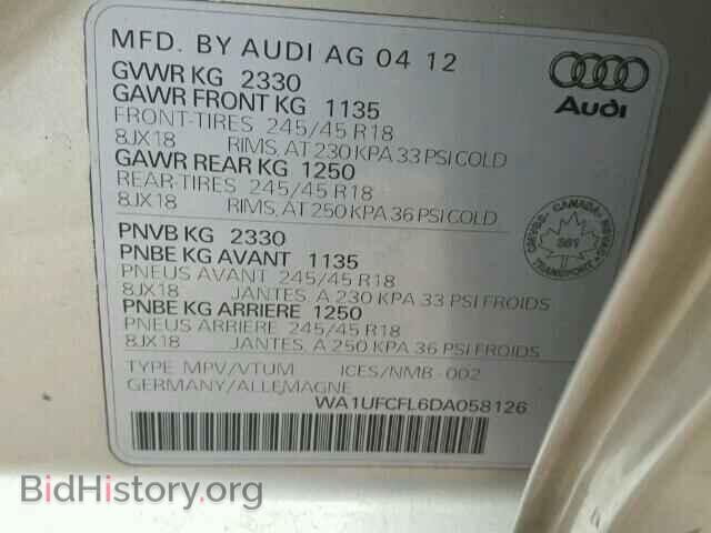 2013 AUDI A4 - VIN: WA1UFCFL6DA058126 - Фото 10