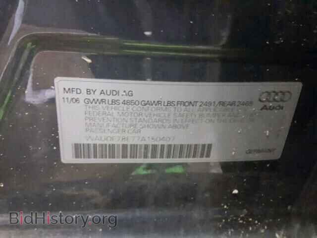 2007 AUDI A4 - VIN: WAUDF78E77A150407 - Фото 10