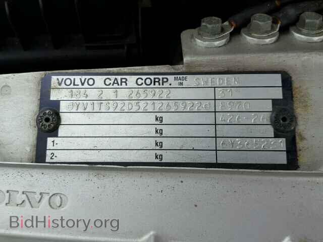 2002 VOLVO S80 - VIN: YV1TS92D521265922 - Фото 9