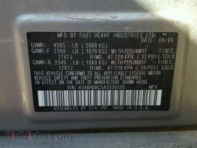 2010 SUBARU OUTBACK - VIN: 4S4BRBBC5A3330505 - Photo 10