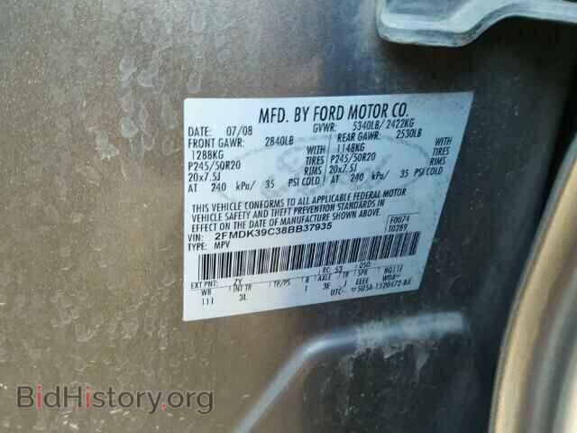 2008 FORD EDGE - VIN: 2FMDK39C38BB37935 - Фото 10