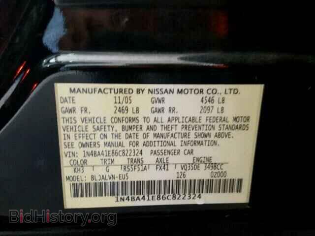 2006 NISSAN MAXIMA - VIN: 1N4BA41E86C822324 - Фото 10