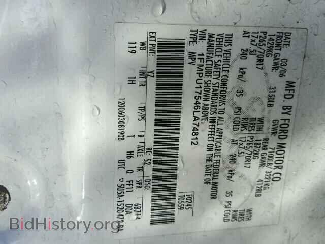 2006 FORD EXPEDITION - VIN: 1FMPU17546LA74812 - Фото 10