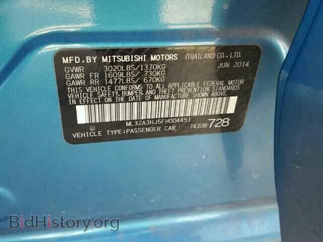 2015 MITSUBISHI MIRAGE - VIN: ML32A3HJ5FH004451 - Фото 10