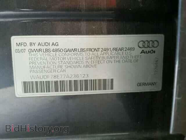2007 AUDI A4 - VIN: WAUDF78E77A236123 - Фото 10