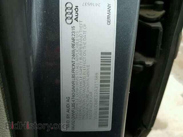 2002 AUDI A4 - VIN: WAULC68E52A311389 - Фото 10