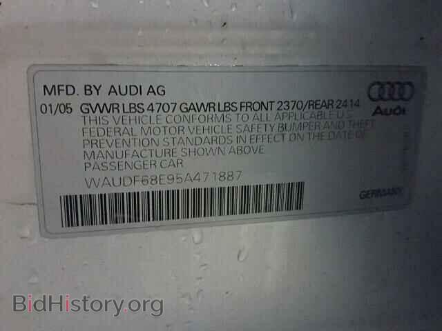 2005 AUDI A4 - VIN: WAUDF68E95A471887 - Фото 10