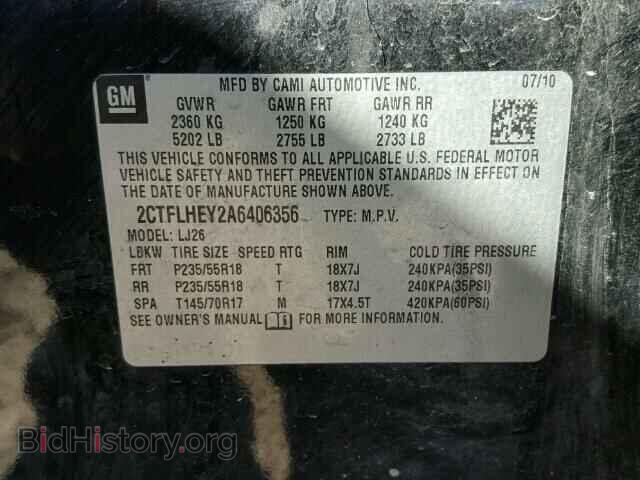 2010 GMC TERRAIN - VIN: 2CTFLHEY2A6406356 - Photo 10