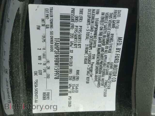 2011 FORD FOCUS - VIN: 1FAHP3FN9BW159978 - Фото 10