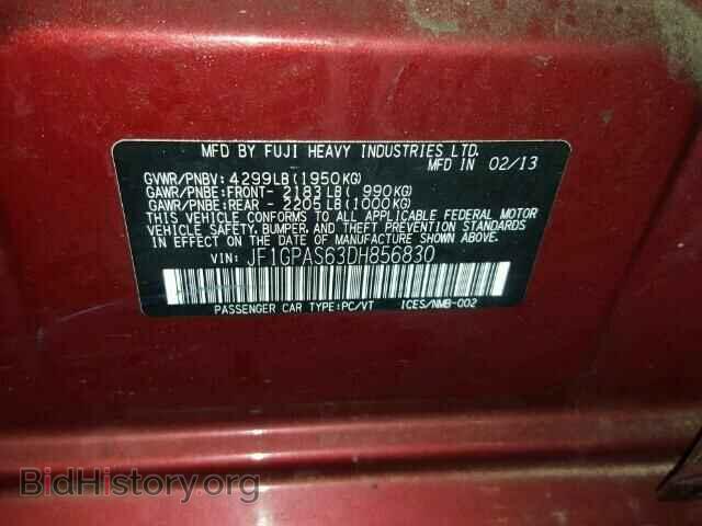 2013 SUBARU IMPREZA - VIN: JF1GPAS63DH856830 - Фото 10