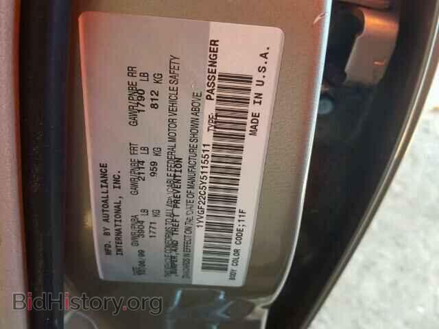 2000 MAZDA 626 - VIN: 1YVGF22C5Y5115511 - Фото 10
