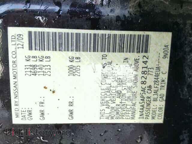2010 NISSAN MAXIMA - VIN: 1N4AA5AP5AC828142 - Фото 10