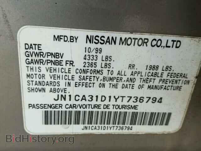 2000 NISSAN MAXIMA - VIN: JN1CA31D1YT736794 - Фото 10