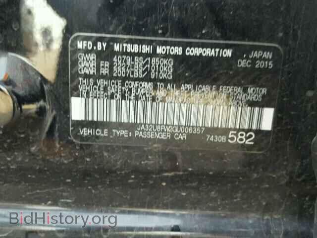 2016 MITSUBISHI LANCER - VIN: JA32U8FW2GU006357 - Фото 10