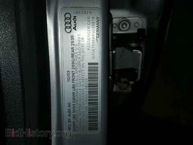 2004 AUDI A6 - VIN: WAULT64B84N039816 - Фото 10