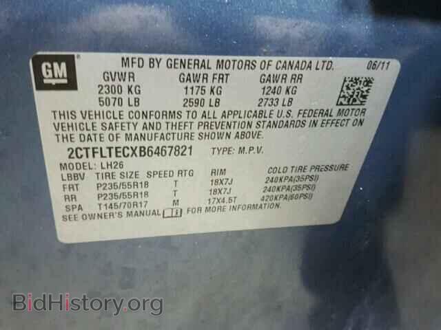 2011 GMC TERRAIN - VIN: 2CTFLTECXB6467821 - Photo 10