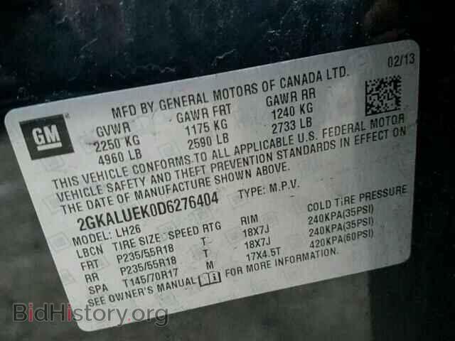 2013 GMC TERRAIN - VIN: 2GKALUEK0D6276404 - Photo 10