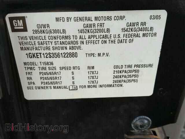 2005 GMC ENVOY - VIN: 1GKET12S356122880 - Фото 10