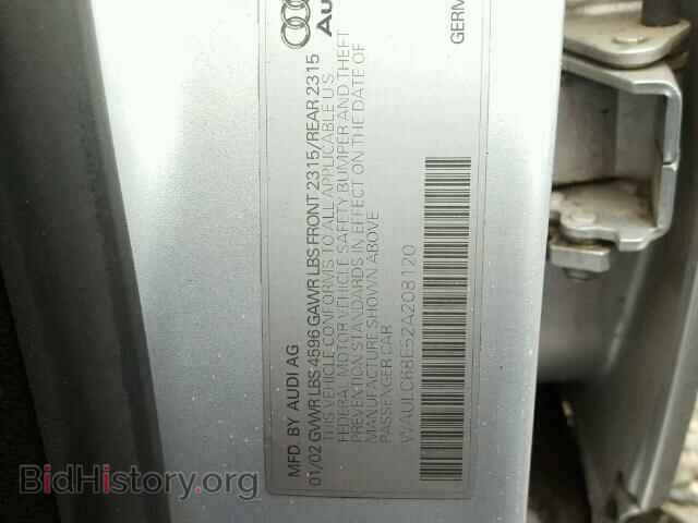 2002 AUDI A4 - VIN: WAULC68E52A208120 - Фото 10