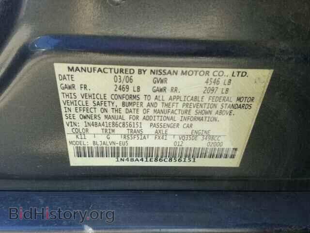 2006 NISSAN MAXIMA - VIN: 1N4BA41E86C856151 - Фото 10