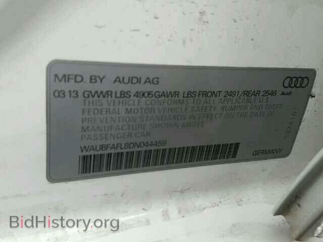 2013 AUDI A4 - VIN: WAUBFAFL8DN044459 - Фото 10