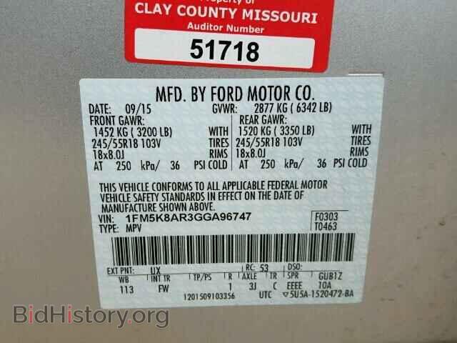 2016 FORD EXPLORER - VIN: 1FM5K8AR3GGA96747 - Photo 10