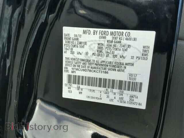 2012 FORD ESCAPE - VIN: 1FMCU9D78CKC73186 - Фото 10